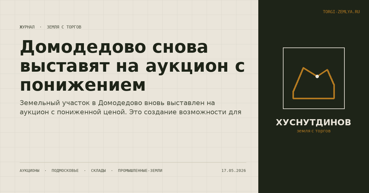 Домодедово снова выставят на аукцион с понижением