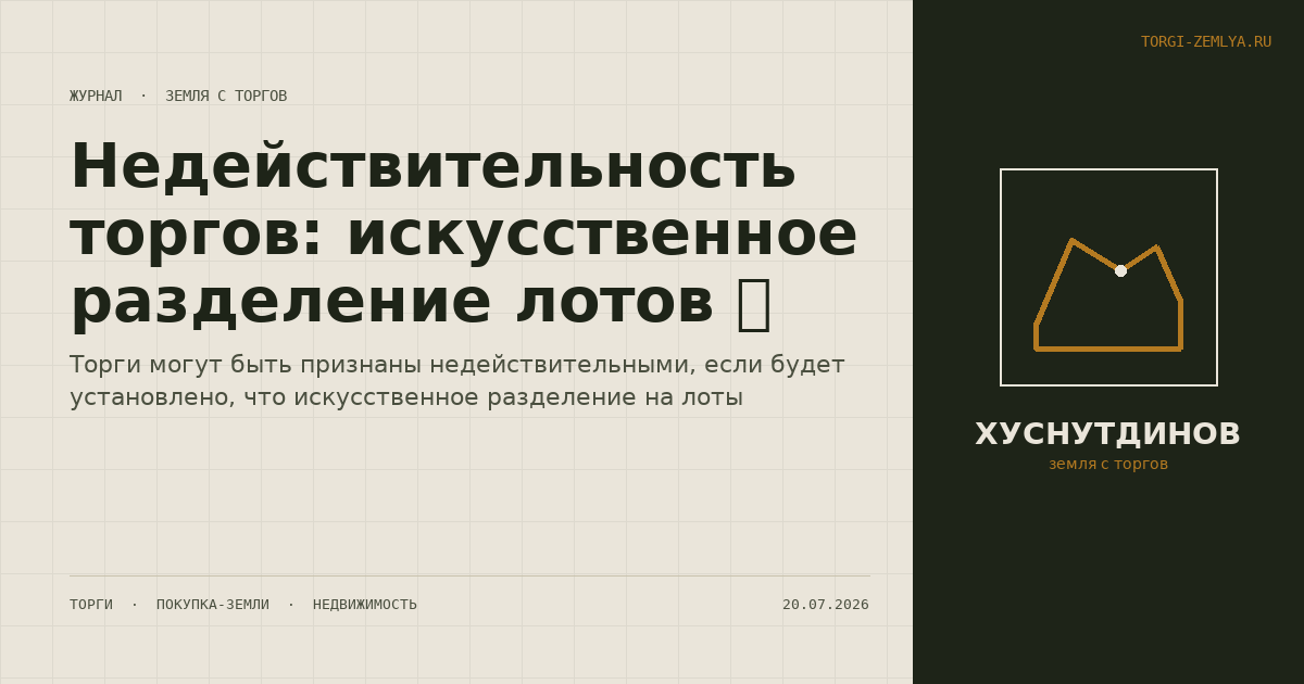 Недействительность торгов: искусственное разделение лотов 💼