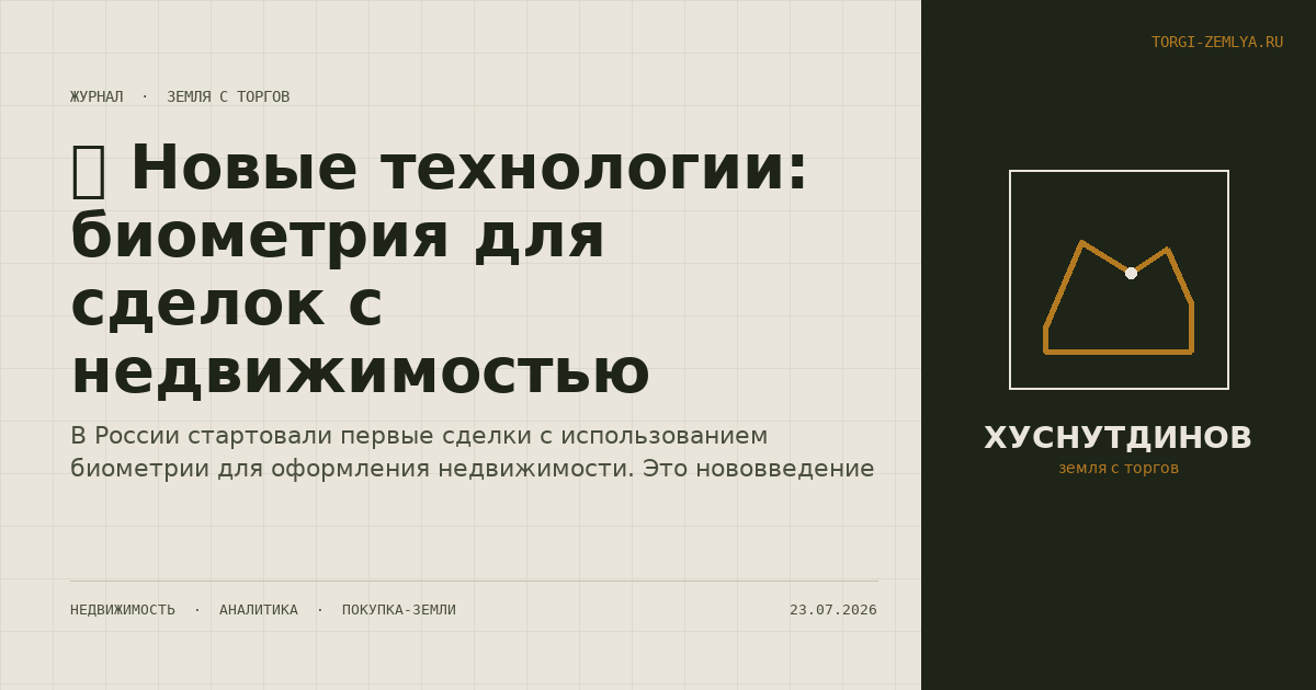 🚀 Новые технологии: биометрия для сделок с недвижимостью