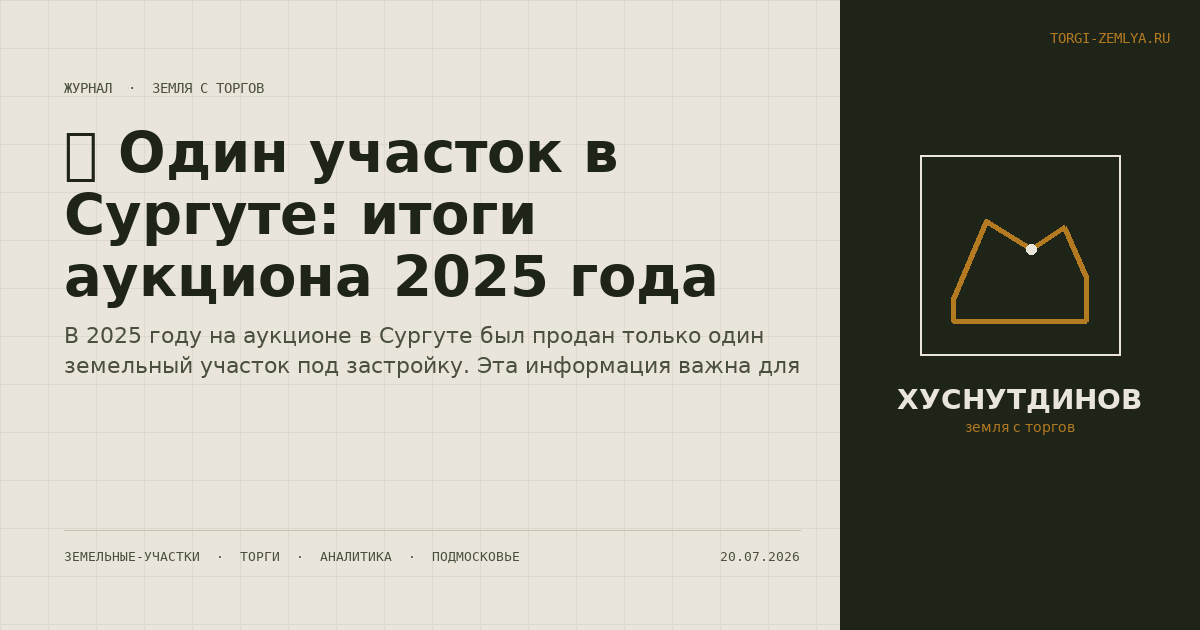 🏗️ Один участок в Сургуте: итоги аукциона 2025 года