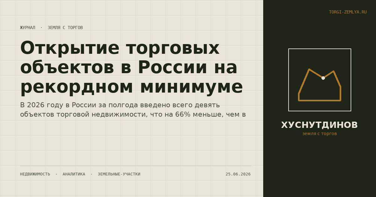 Открытие торговых объектов в России на рекордном минимуме