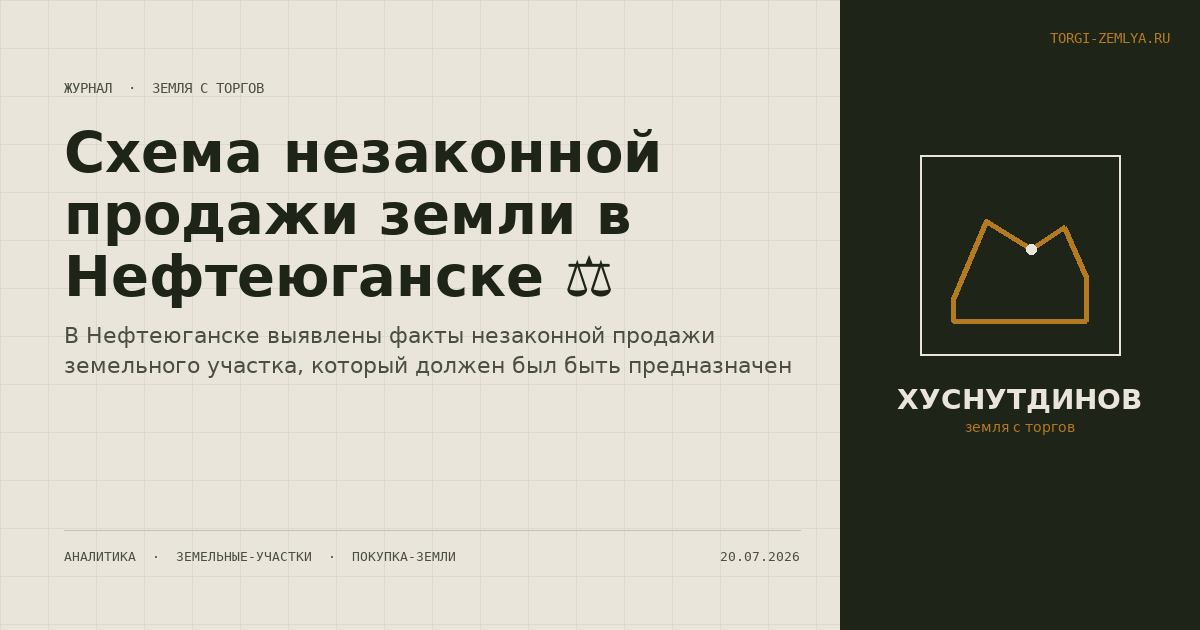 Схема незаконной продажи земли в Нефтеюганске ⚖️