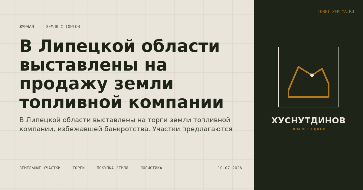 В Липецкой области выставлены на продажу земли топливной компании