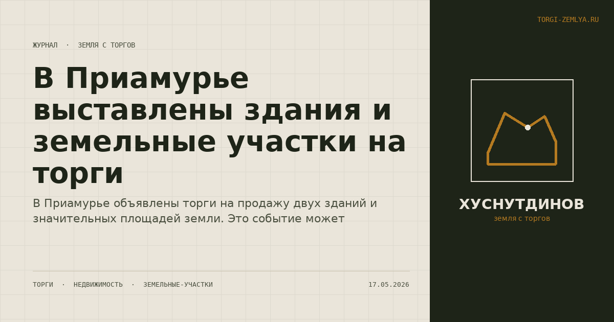 В Приамурье выставлены здания и земельные участки на торги