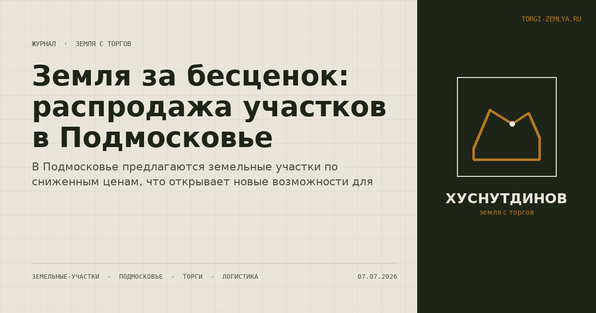Земля за бесценок: распродажа участков в Подмосковье